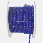 Стразовая цепь 2 мм Dark Blue (296) в оправе в цвет кристалла 9,5 м
