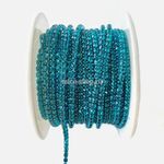 Стразовая цепь 2 мм Bright Aquamarine (264) в оправе в цвет кристалла 50 см